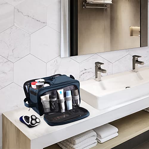 Extra Large Toiletry Bag for Men and Women, Buruis PU Leather Travel Toiletry...