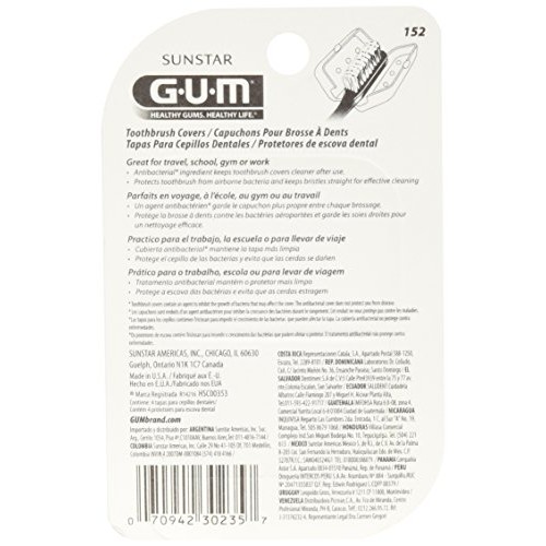 Butler Gum Toothbrush Anti-Bacterial Covers - 152RA, 743377 (Pack of 3)