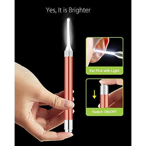 Earwax Spoon Digger & Ear Tweezers with LED Light, Ear Wax Removal Tool for K...