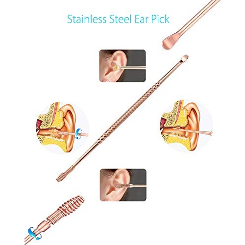 Earwax Spoon Digger & Ear Tweezers with LED Light, Ear Wax Removal Tool for K...