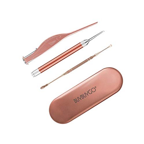Earwax Spoon Digger & Ear Tweezers with LED Light, Ear Wax Removal Tool for K...