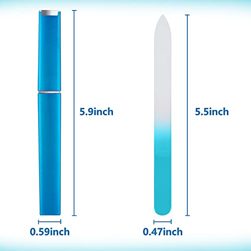 9 Pack Glass Nail File with Case, Crystal Glass Nail File Beauty Manicure Fin...