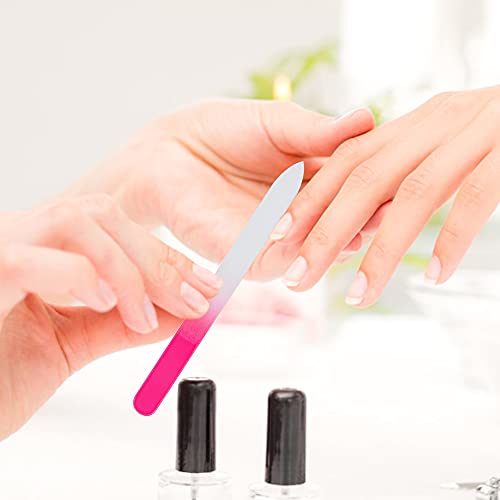 9 Pack Glass Nail File with Case, Crystal Glass Nail File Beauty Manicure Fin...