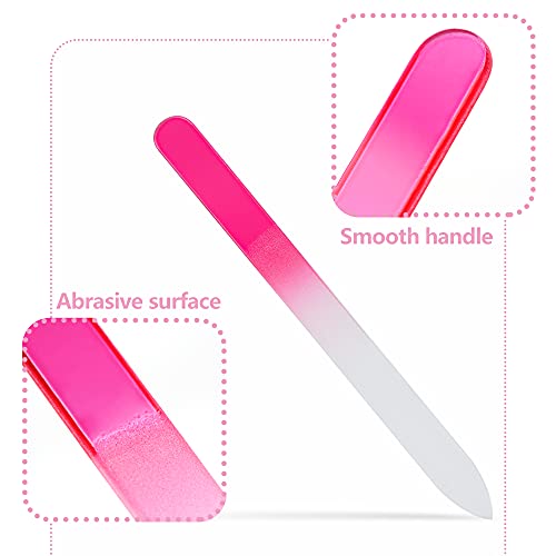 9 Pack Glass Nail File with Case, Crystal Glass Nail File Beauty Manicure Fin...