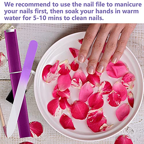 9 Pack Glass Nail File with Case, Crystal Glass Nail File Beauty Manicure Fin...