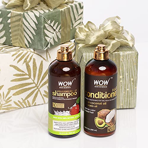 WOW Skin Science Apple Cider Vinegar Shampoo & Conditioner Set - Men and Wome...