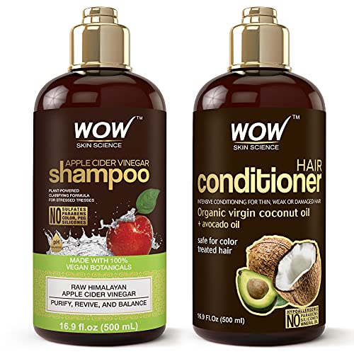 WOW Skin Science Apple Cider Vinegar Shampoo & Conditioner Set - Men and Wome...