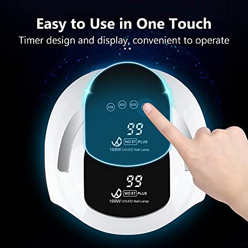 168W UV LED Nail Lamp, LED Nail Light Fast Nail Dryer for Gel Polish Manicure...