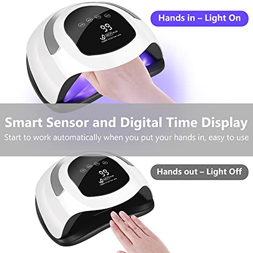 168W UV LED Nail Lamp, LED Nail Light Fast Nail Dryer for Gel Polish Manicure...