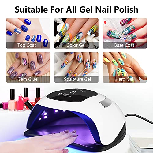 168W UV LED Nail Lamp, LED Nail Light Fast Nail Dryer for Gel Polish Manicure...