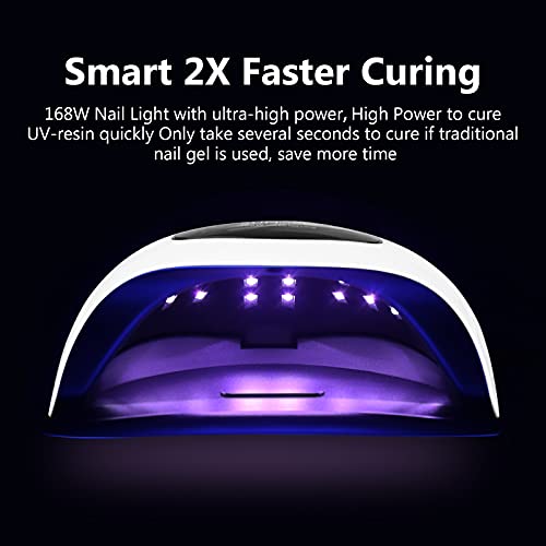 168W UV LED Nail Lamp, LED Nail Light Fast Nail Dryer for Gel Polish Manicure...