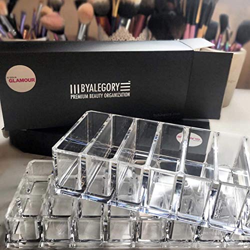byAlegory Acrylic Lipstick & Acrylic Compact Makeup Organizer Set For Bronzer...