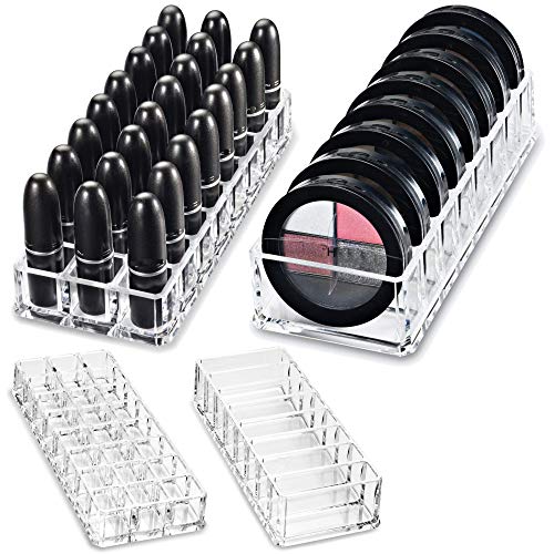 byAlegory Acrylic Lipstick & Acrylic Compact Makeup Organizer Set For Bronzer...