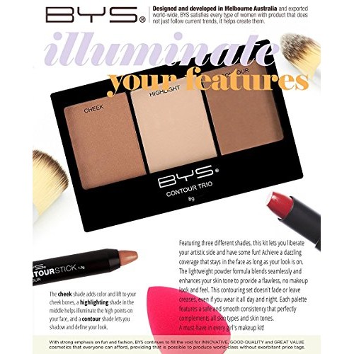 BYS Contour Trio - Lift, Contour, and Highlight Palette, 3-Color Shade Compac...