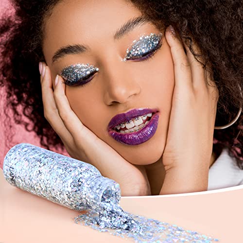 Body Glitter Gel Mermaid Sequins 4 Colors Sequins Chunky Glitter Gel Colorful...