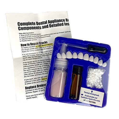 Complete Denture Repair Kit and Reliner Disk with Denture Cream Re-Liner reline