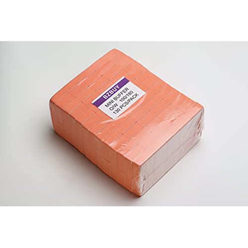 Bzbuy Nail Mini Orange Buffer Block File 100/180 Grit 2 Sided (130 Count)