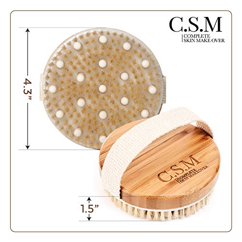 CSM Body Brush For Beautiful Skin - Solid Wood Frame & Boar Hair Exfoliating ...