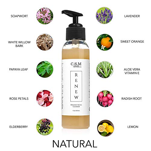 CSM Organic Face Wash for Gently Exfoliating and Clarifying Acne Prone and Dr...