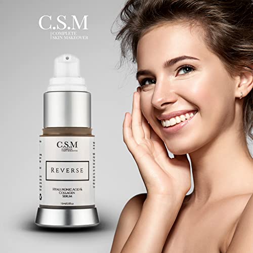 CSM Reverse Organic Eye Serum - Hyaluronic Acid & Collagen Anti-Aging Formula...