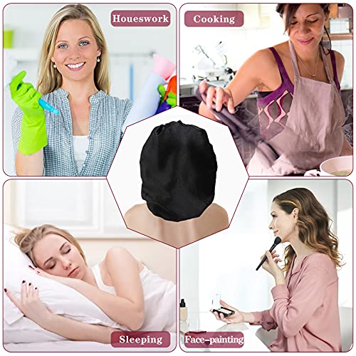 2PCS Large Satin Bonnet,Silk Bonnet for Curly Hair,Big Sleep Cap,Jumbo Bonnet...