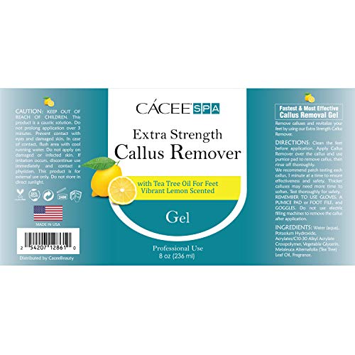 Cacee Callus Remover for Feet 8oz, Gel Formula with Tea Tree Oil & Lemon Scen...