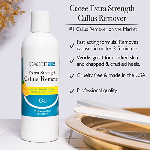 Cacee Callus Remover for Feet 8oz, Gel Formula with Tea Tree Oil & Lemon Scen...