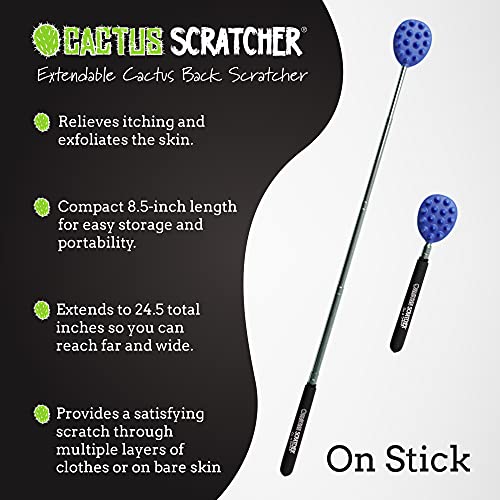 Extendable Cactus Back Scratcher, ABS Plastic, Relieves Itching on Back, Neck...