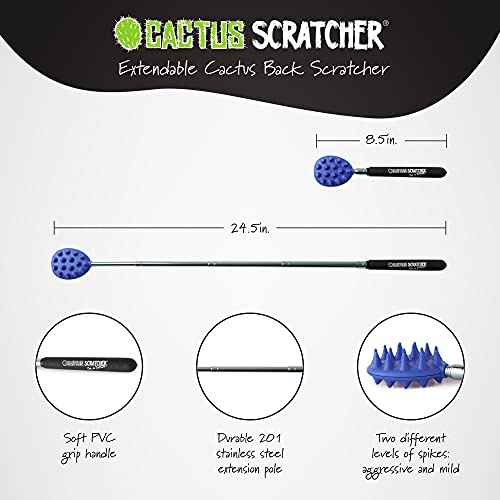 Extendable Cactus Back Scratcher, ABS Plastic, Relieves Itching on Back, Neck...