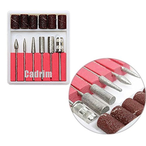 Cadrim Nail Art Drill Bits and Sanding Bands Sets, Electric Nail Drill Machin...