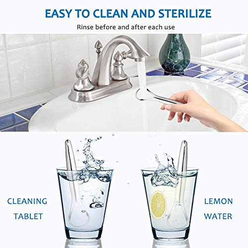 Cafhelp 2-Pack Tongue Scraper, 100% Useful Surgical Stainless Steel Tongue Cl...