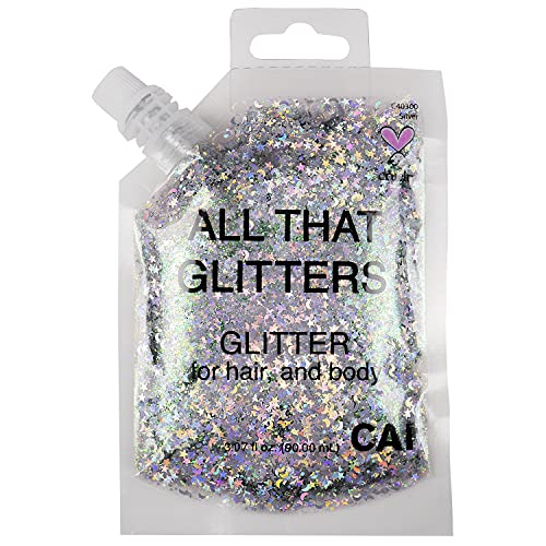 CAI BEAUTY NYC Silver Glitter | Easy to Apply, Easy to Remove Chunky Glitter ...