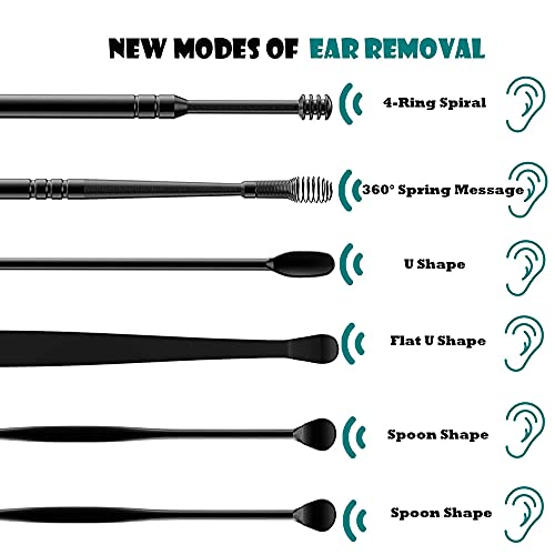 Ear Wax Removal kit, Ear Wax Removal 6-in-1 Ear Pick Tools Reusable Ear Clean...