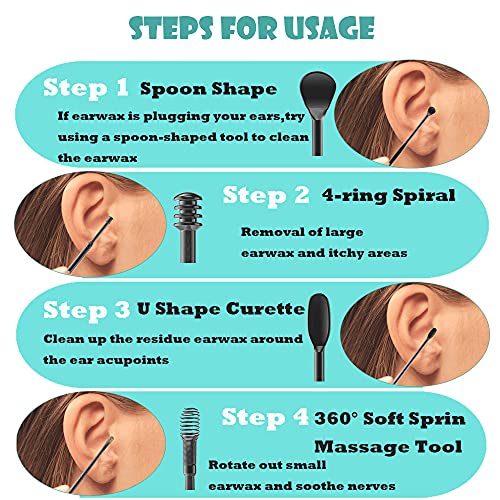 Ear Wax Removal kit, Ear Wax Removal 6-in-1 Ear Pick Tools Reusable Ear Clean...