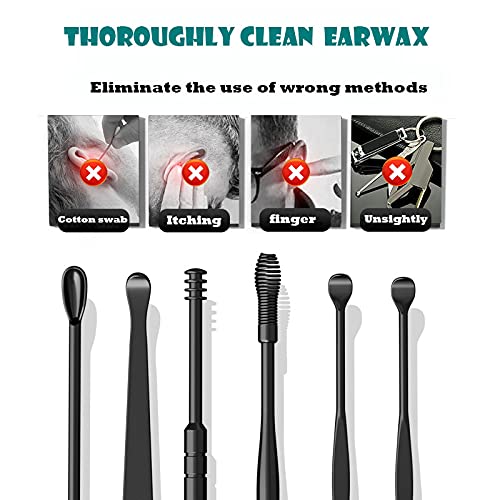 Ear Wax Removal kit, Ear Wax Removal 6-in-1 Ear Pick Tools Reusable Ear Clean...