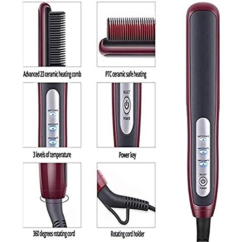 CAJYILIAO Hairbrush Beard Straightener for Men - Ionic Beard Straightening Co...