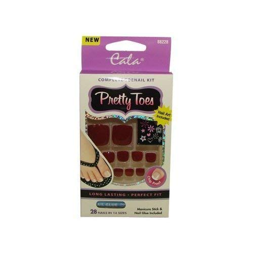 Cala Burgundy toe nail kit 28 count, 28 Count