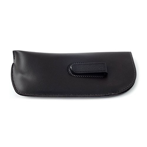 Large Soft Slip-in Case w/Clip for Safety Eyewear Black Syn.Leather 7.2"x 3"Inch