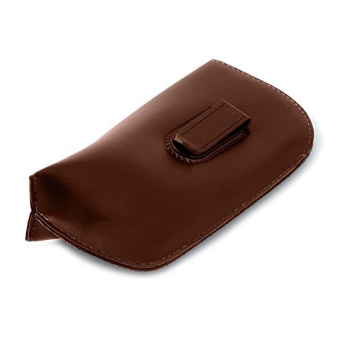 Large Soft Syn.Leather Slip-in Case w/Clip Safety Eyewear Brown 7.25" x 3.6"Inch