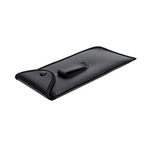 Mens Slip-in Soft Eyeglass Case w/Belt Clip & Flap in Black