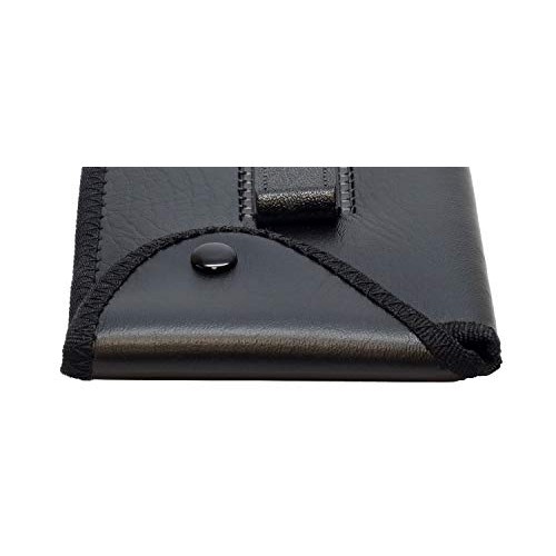 Mens Slip-in Soft Eyeglass Case w/Belt Clip & Flap in Black