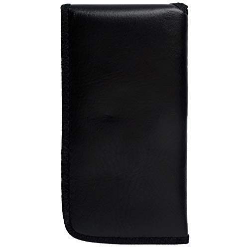 Mens Slip-in Soft Eyeglass Case w/Belt Clip & Flap in Black
