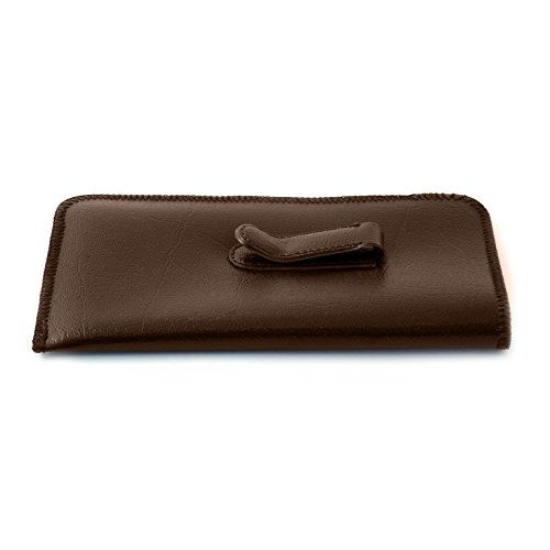 Mens Soft Slip-In Case w/ Metal Clip Jumbo Sized in Brown