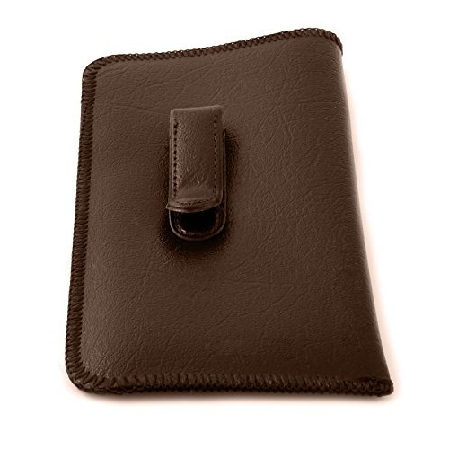 Mens Soft Slip-In Case w/ Metal Clip Jumbo Sized in Brown