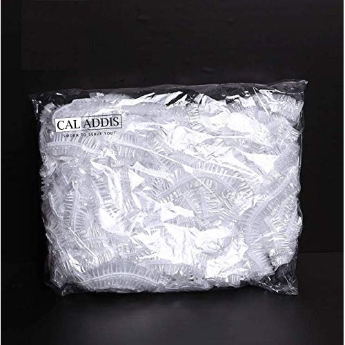 CalAddis Disposable shower caps 100 pieces, Thick, Elastic, Waterproof plasti...
