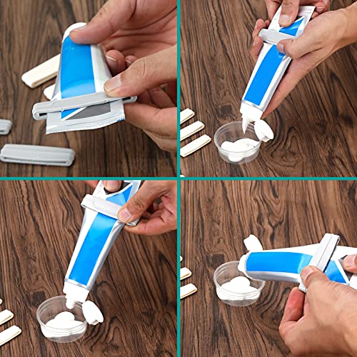 calary 6pcs Toothpaste Tube Squeezer Dispenser 3 Sizes Plastic Rolling Toothp...