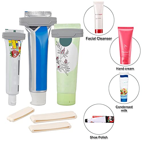 calary 6pcs Toothpaste Tube Squeezer Dispenser 3 Sizes Plastic Rolling Toothp...