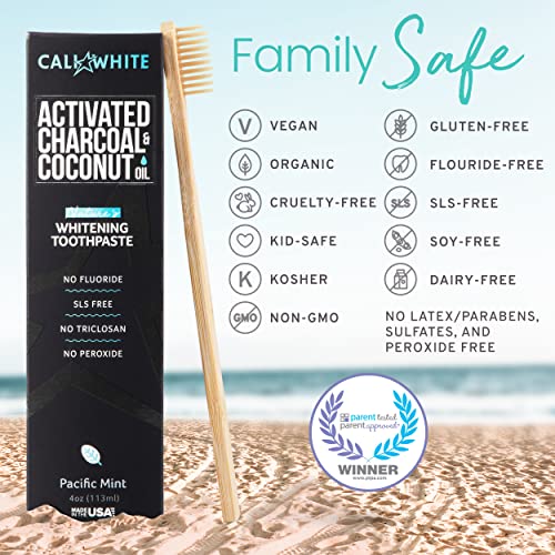 Cali White Activated Charcoal & Organic Coconut Oil Teeth Whitening Toothpast...