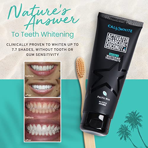 Cali White Activated Charcoal & Organic Coconut Oil Teeth Whitening Toothpast...