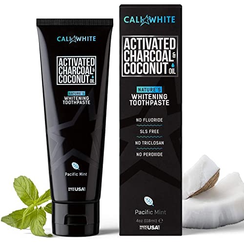 Cali White Activated Charcoal & Organic Coconut Oil Teeth Whitening Toothpast...